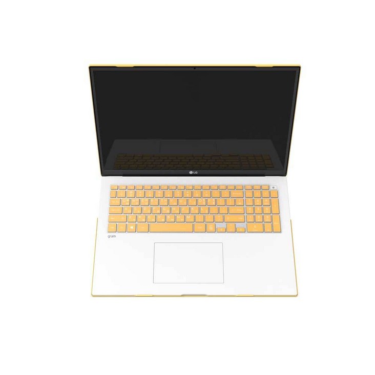 보이아 LG 그램 노트북 키스킨 키보드 커버 ZD90P Z90P ZD95P Z95P 15인치 16인치 17인치, 키스킨 옐로우, 1개