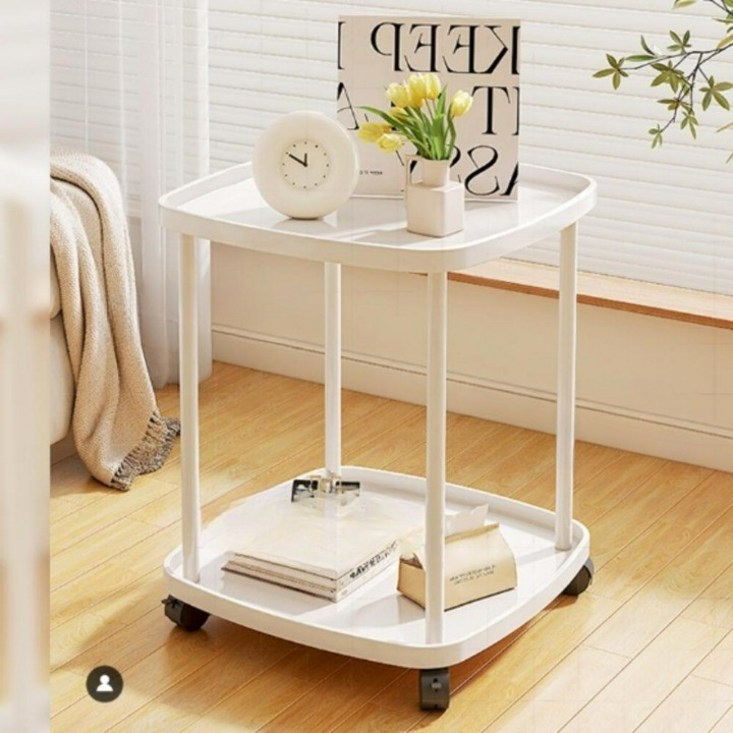에스엠엘 간단조립 공간틈새 수납 테이블 이동식 심플 사이드 랙, 블랙