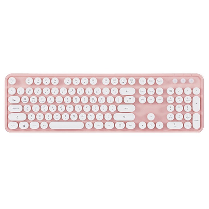 엑토 레트로 무선 일반형 키보드, 핑크, KBD48 엑토 레트로 무선 일반형 키보드, 핑크, KBD48