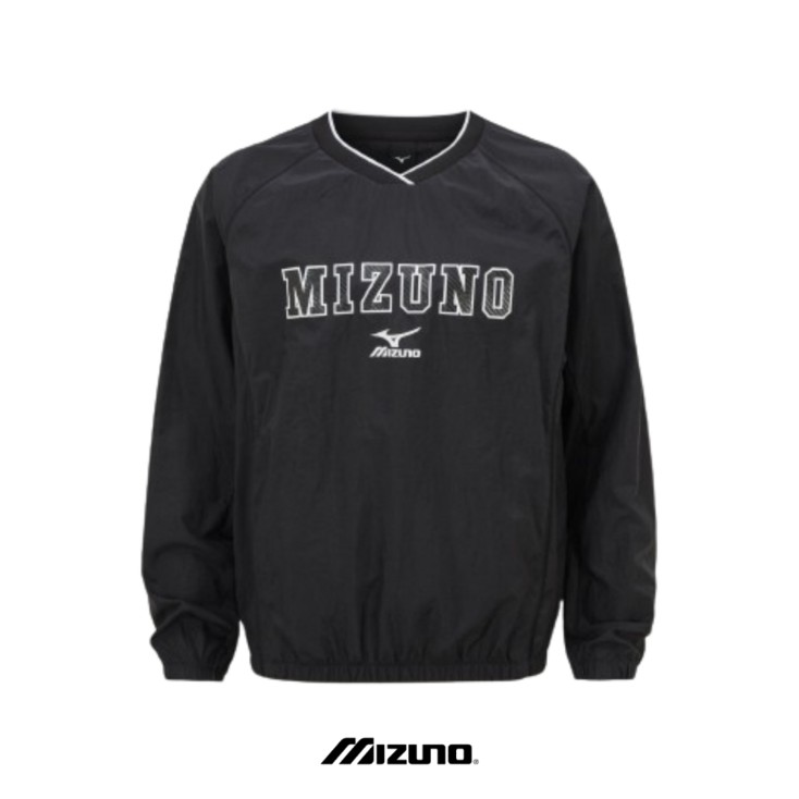 국내배송 미즈노 VNECK WOVEN MTM 블랙 캐주얼 남성용 맨투맨