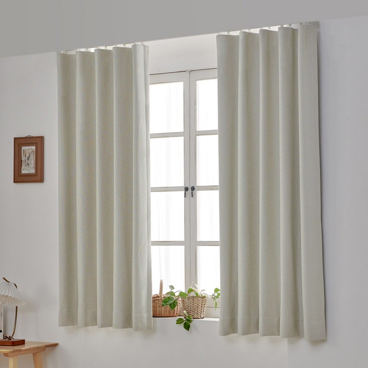 100 작은창 창문 암막커튼 형상기억 세트 2p 핀형