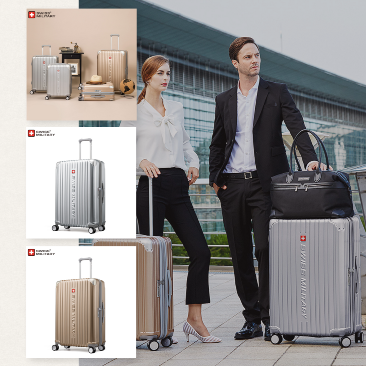 항공커버네임택 스위스밀리터리 캐리어 시그너스20인치,24인치,28인치 확장가능24인치이상  여행용캐리어 기내용캐리어 화물용캐리어 폴리카보네이트