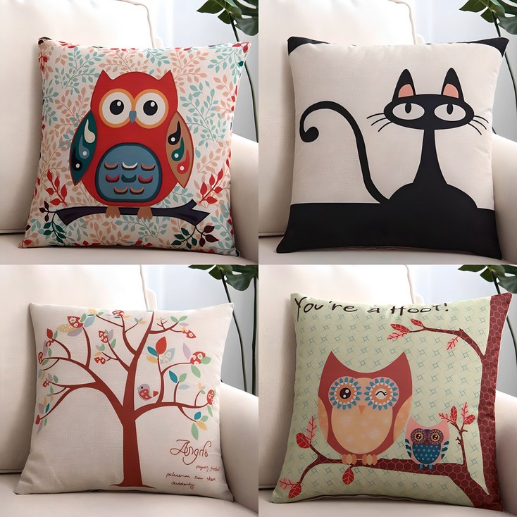 루나뷰링 11 북유럽 디자인 린넨 쿠션커버 45x45