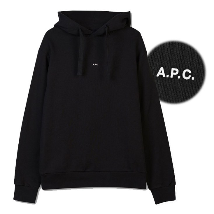 아페쎄24FW 미니 로고 후드 티셔츠 블랙 COEIP H27622 LZZ