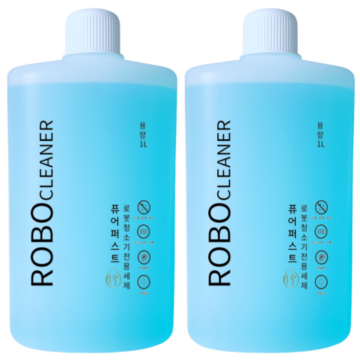 퓨어퍼스트 로보락 호환 세제 로봇청소기 세척액 클리너, 2개, 1L