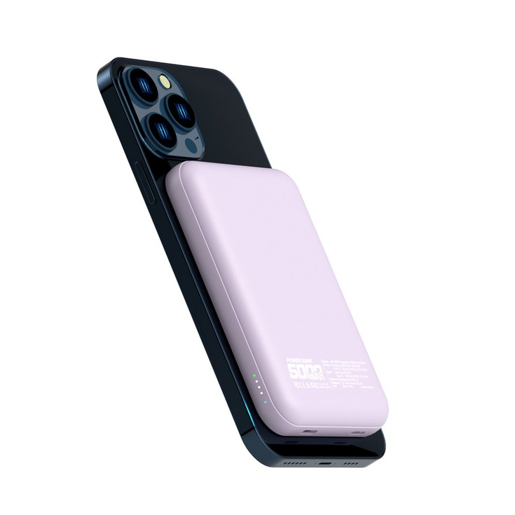 팬톤 무선 충전 마그네틱 맥세이프 호환 미니 보조배터리 5000mAh WP5000, Dreamy purple 팬톤 무선 충전 마그네틱 맥세이프 호환 미니 보조배터리 5000mAh WP5000, Dreamy purple