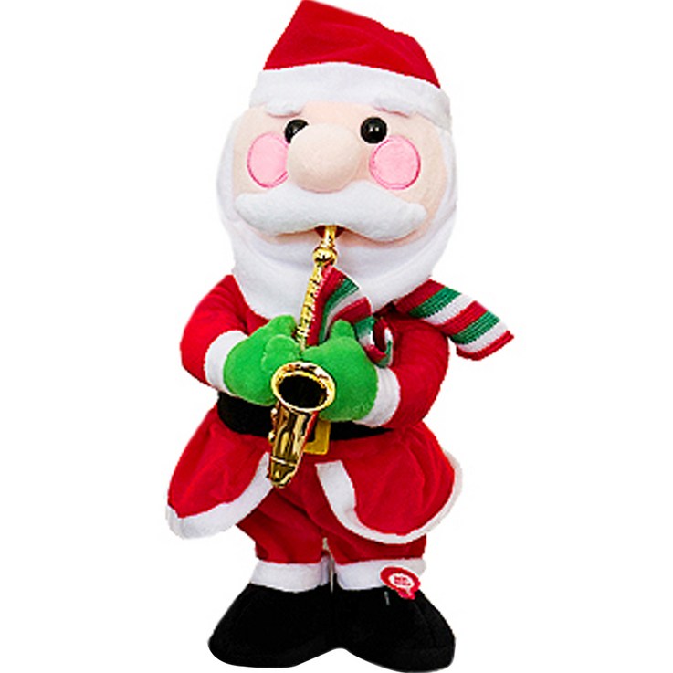 다다랜드 캐롤나오는 춤추는 크리스마스 인형 산타, 혼합색상, 40cm 6990986185
