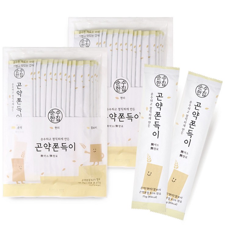 순수한집 곤약쫀드기, 375g, 2개 순수한집 곤약쫀드기, 375g, 2개