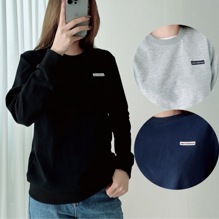 NEW BALANCE 맨투맨 기본 클래식 스탠다드핏 와펜로고 긴팔티 커플 티셔츠 남자 여자 남여공용 SG1111D4 SELBRANC의류보관파우치증정 NEW BALANCE 맨투맨 기본 클래식 스탠다드핏 와펜로고 긴팔티 커플 티셔츠 남자 여자 남여공용 SG1111D4 SELBRANC의류보관파우치증정