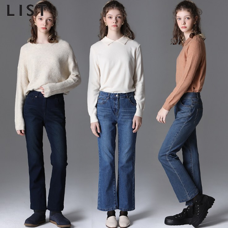 리스트LIST 부츠컷 워싱 데님 팬츠 택가격 178000원