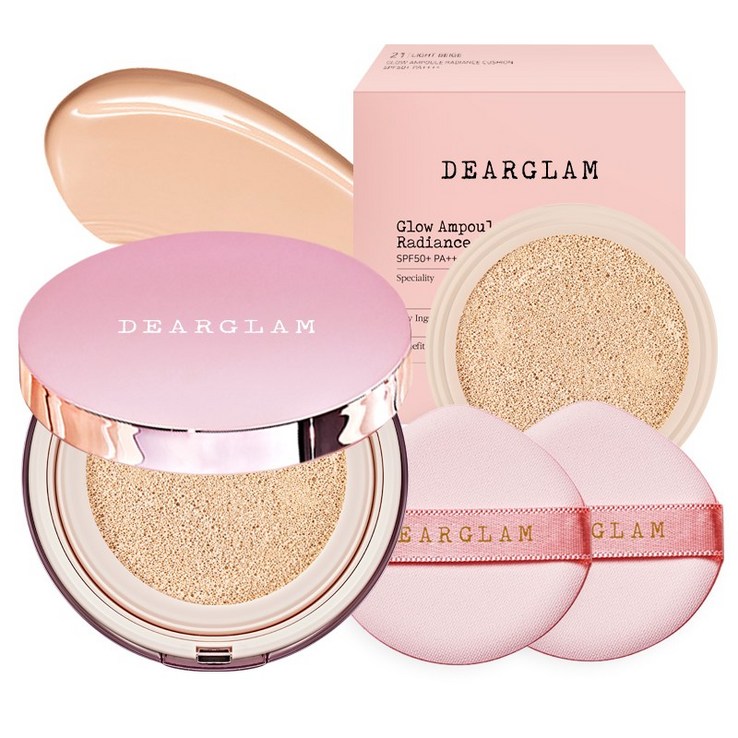 디어글램 글로우 앰플 쿠션 본품리필세트, 21호 LIGHT BEIGE, 24g, 1세트 디어글램 글로우 앰플 쿠션 본품리필세트, 21호 LIGHT BEIGE, 24g, 1세트