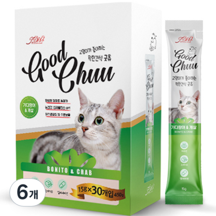 굿츄 고양이 간식 15g x 30p 굿츄 고양이 간식 15g x 30p