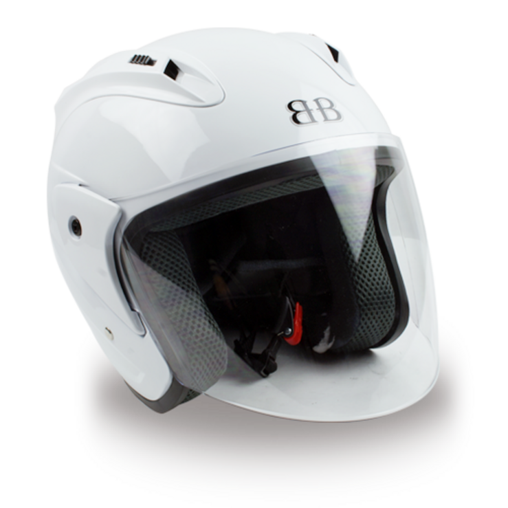 BANCY 오픈페이스 오토바이 헬멧 투명실드 Y1, 화이트