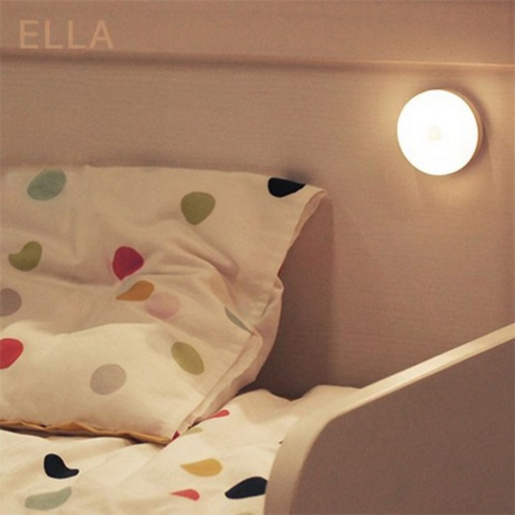 ELLA 무선 LED 충전식 밝기 조절 미니 조명 무드등 수면등 수유등 취침등 자석 부착 붙이는 조명, 화이트(주백색)