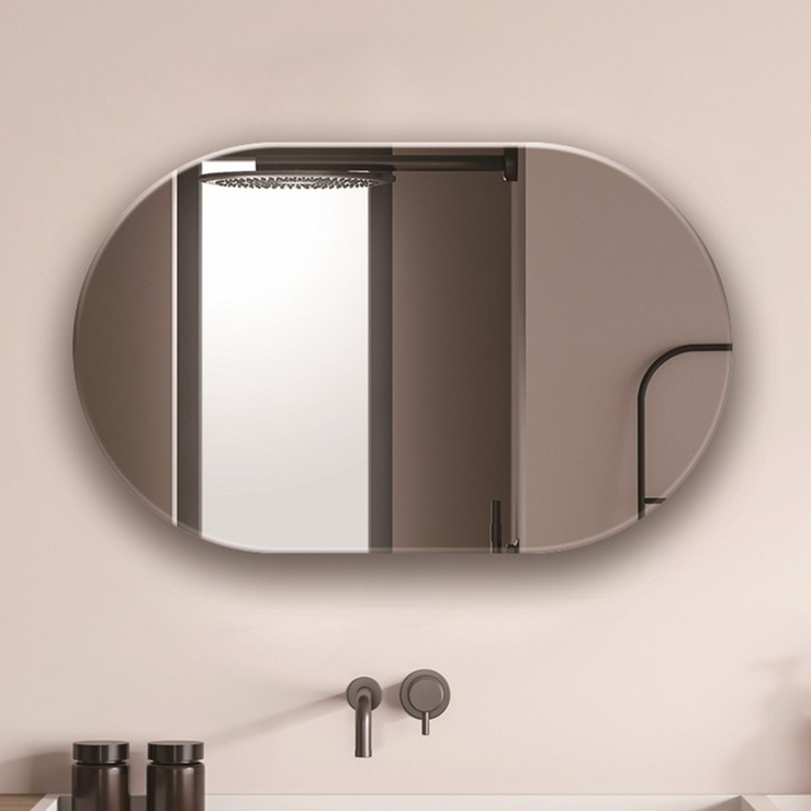 온미러 노프레임 붙이는 거울 벽 부착형 타원형 500X800(mm)