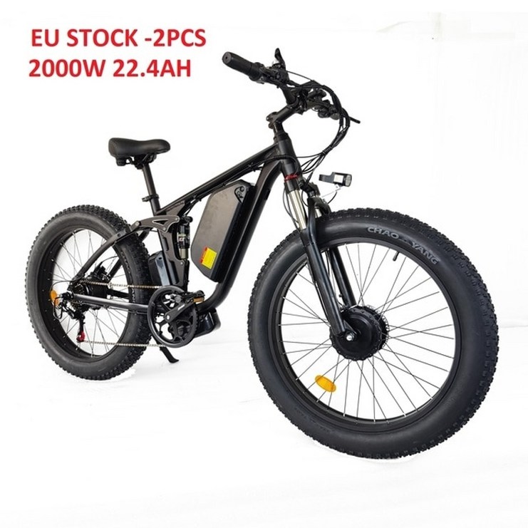 자토바이 팻바이크 자전거 2000w 듀얼 모터 전기 산악 4 v 22 4ah 풀 서스펜션 도로 ebike 26quot 타이어 전자 v3 mtb velo