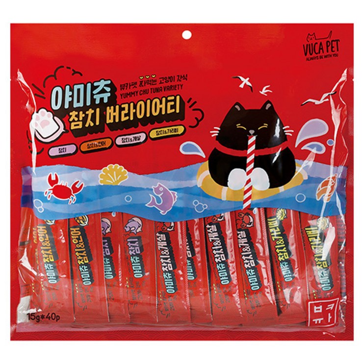 뷰카펫 야미츄 고양이 짜먹는 간식 참치 버라이어티 40p