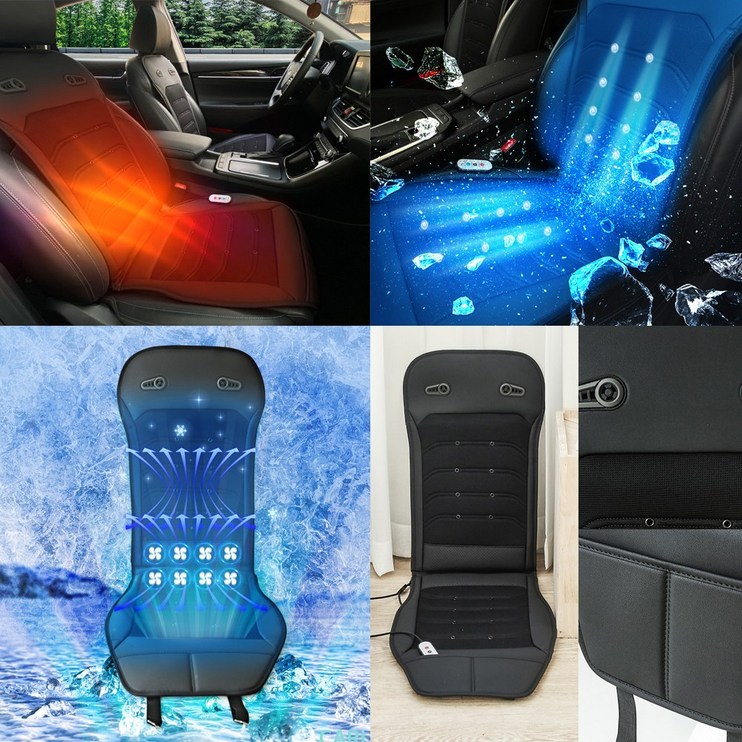 베가 자동차 사계절 마사지 온열 쿨링시트 12v 24v 겸용, 1개