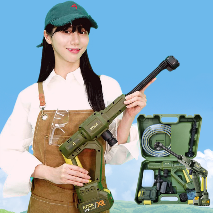 아티카 고압세척기 무선 고압세차기 휴대용 충전식 분사기 잘나가 21V, 1개