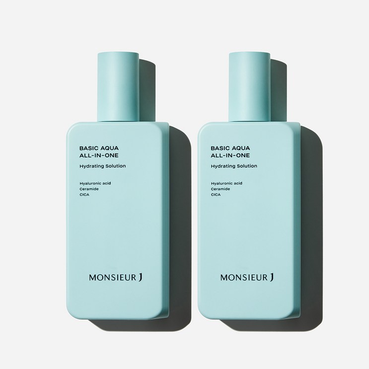 공식 판매처 베이직 아쿠아 올인원 단품 수분진정 남자 화장품, 200ml, 2개
