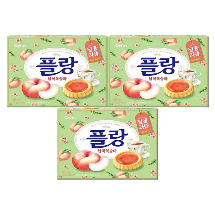 청우식품 플랑 납작복숭아 쿠키