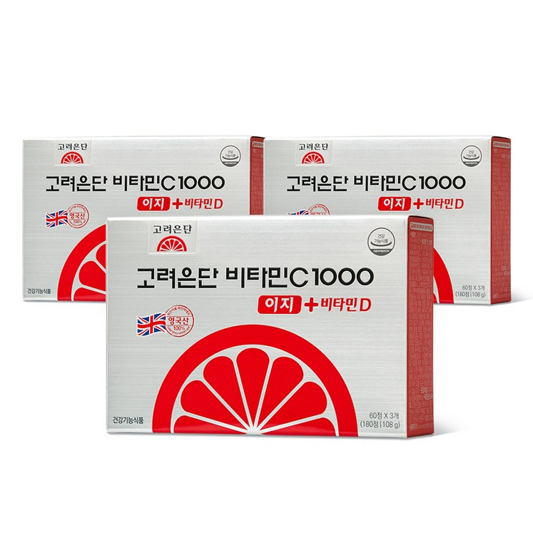 고려은단 비타민C1000 이지  비타민D, 180정, 3개