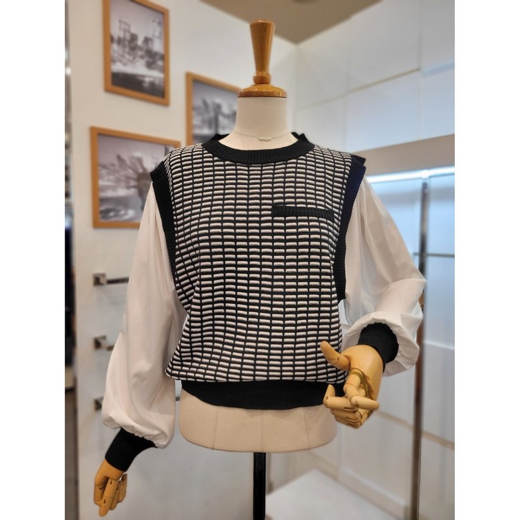 데스틸 베스트 배색 티셔츠 D2333SW10