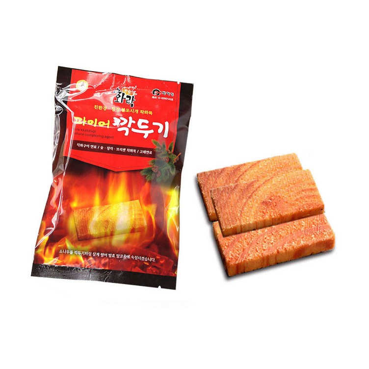 화락 파이어깍두기 천연 착화제 3입, 파이어깍두기3입 50봉