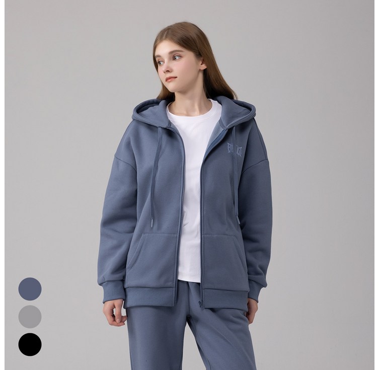 에버라스트 여성 기모 후드집업 스웨트 자켓