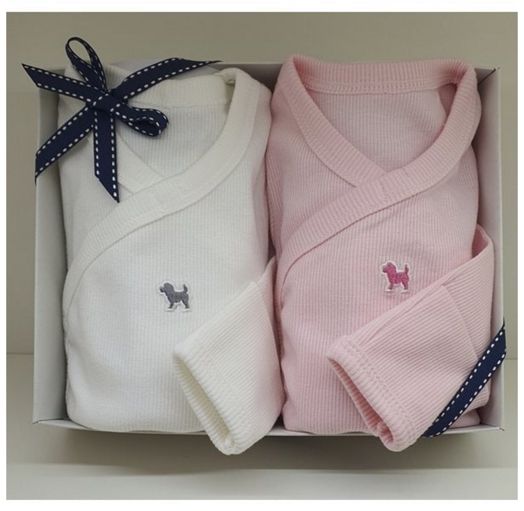 블루독베이비 신생아 선물 블루독 바디수트T 2개입 임신 출산 백일 축하