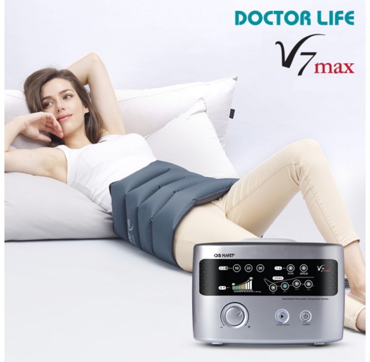 [닥터라이프] V7max 공기압 다리 종아리 사지압박순환장치/본체+다리+허리세트, V7max 7262265145