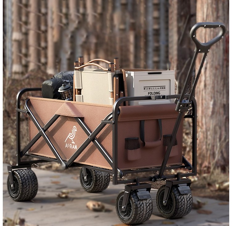 AORAN 캠핑웨건 광폭타이어 전지형 다기능, 1개, 갈색