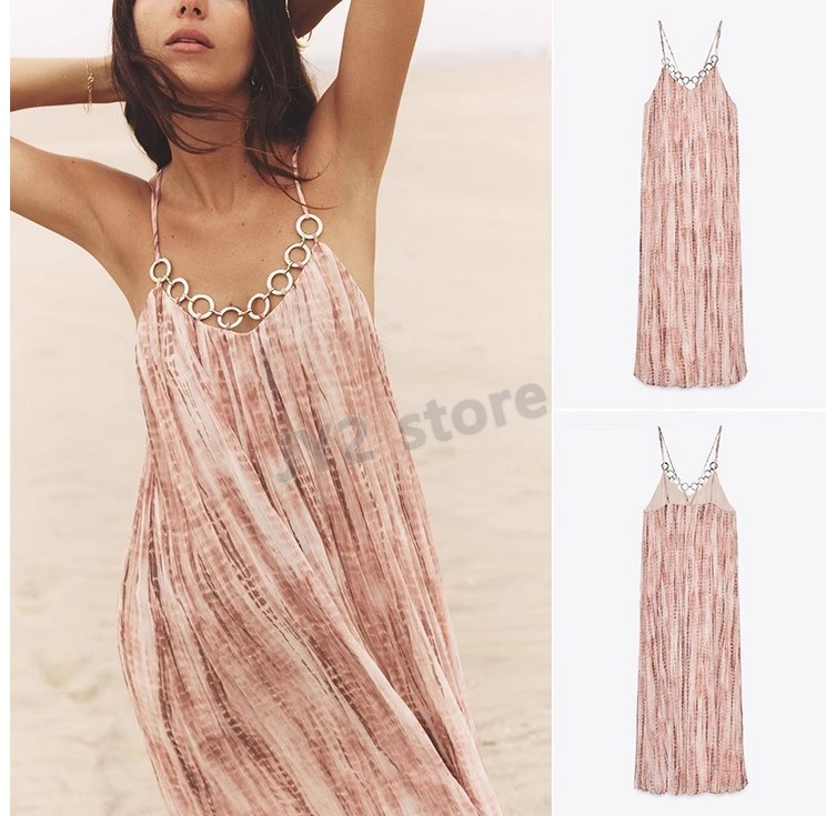 ZARA 자라 여성복 비치 바캉스 브이넥 나시 원피스