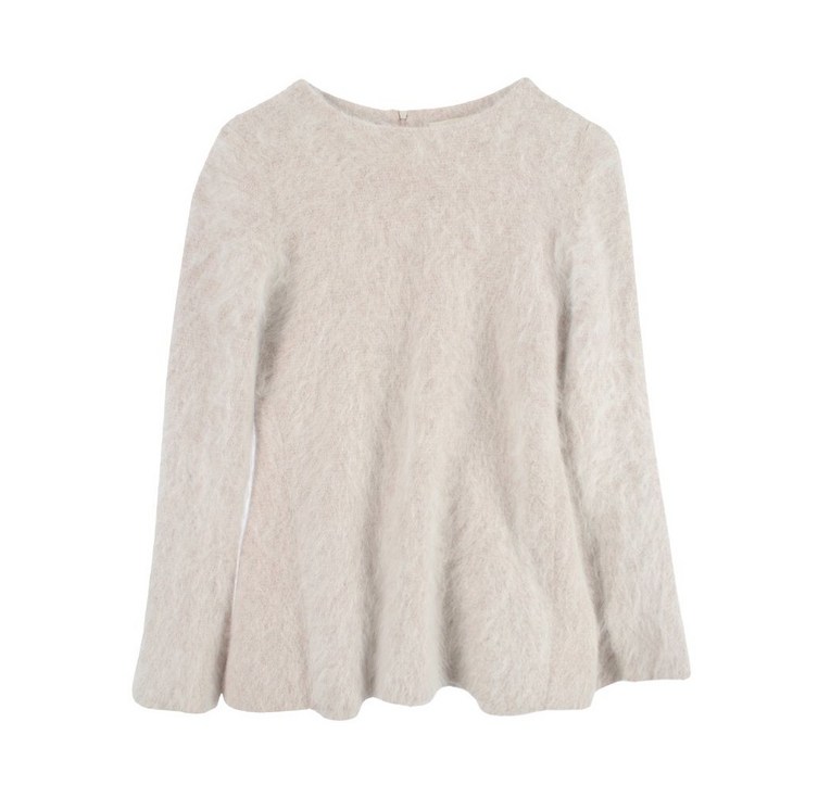 시스템 WOMEN  F 울 블렌드 헤이리 니트 탑