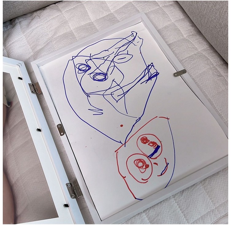 옥삼 아이그림보관액자 A4 키핑액자, 화이트, 1개