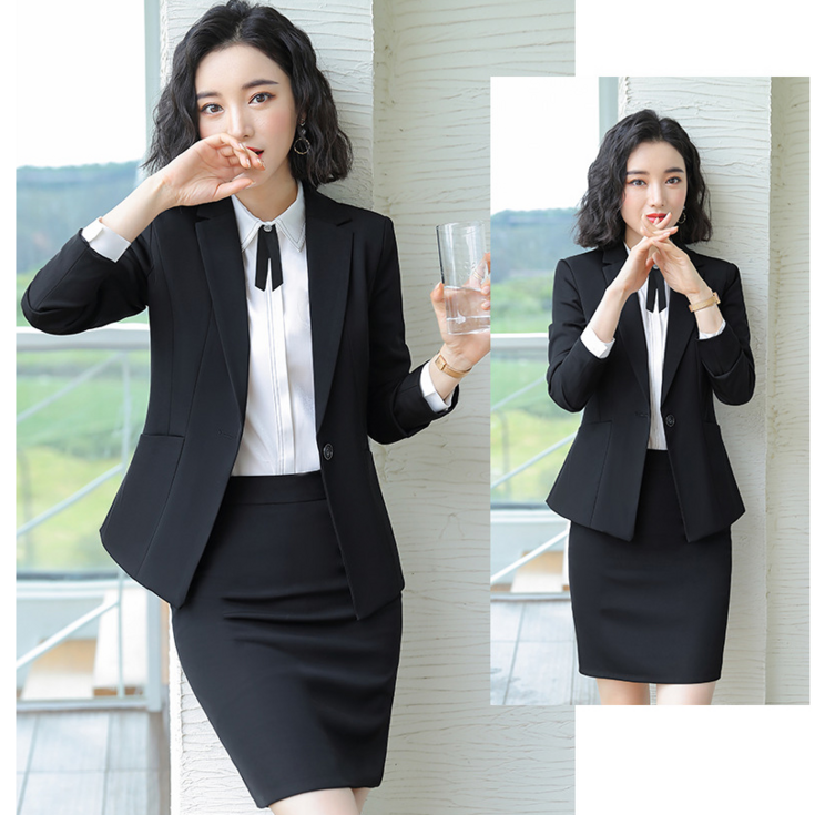 키밍 여성 면접 슬림핏 정장 슈트 세트 블랙 자켓 오피스룩