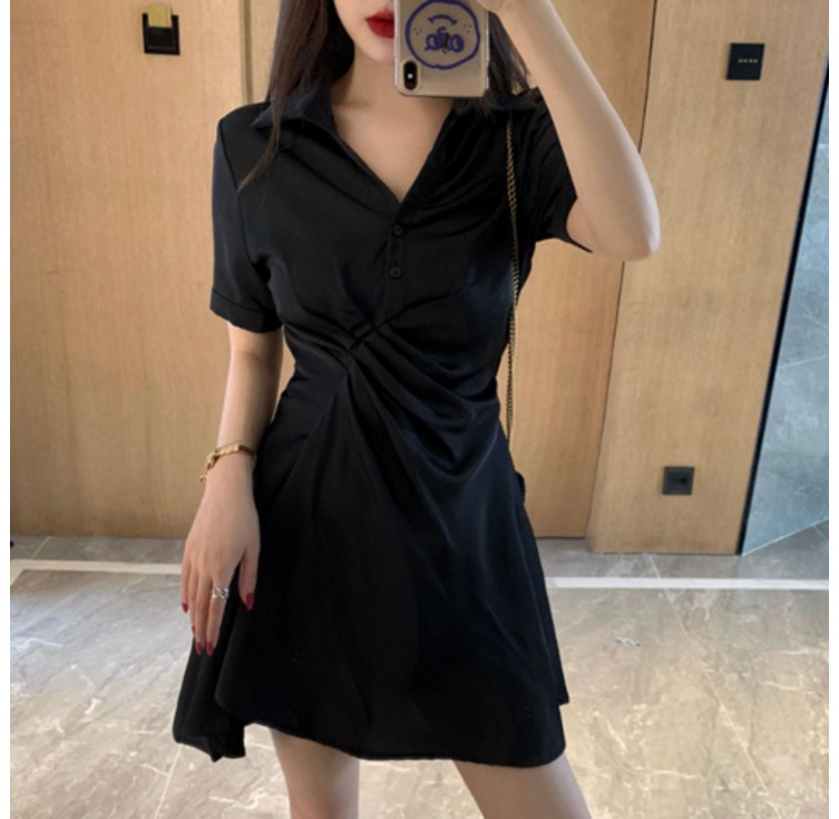 감성갤러리 카라 셔링 반팔 플레어 a라인 원피스 하객룩 데이트룩 SC028 감성갤러리 카라 셔링 반팔 플레어 a라인 원피스 하객룩 데이트룩 SC028