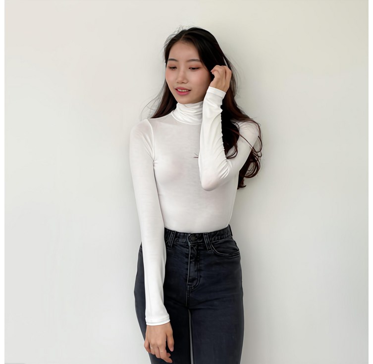 투데이앤룩 여성용 레이온 폴라 티셔츠 투데이앤룩 여성용 레이온 폴라 티셔츠