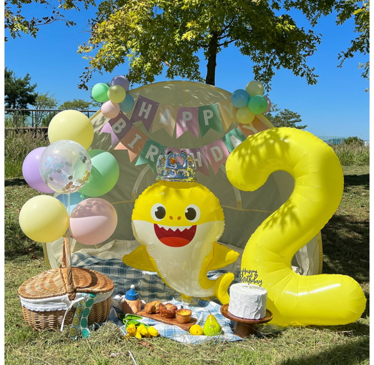 아기상어 생일풍선 두돌생일상 생일파티세트