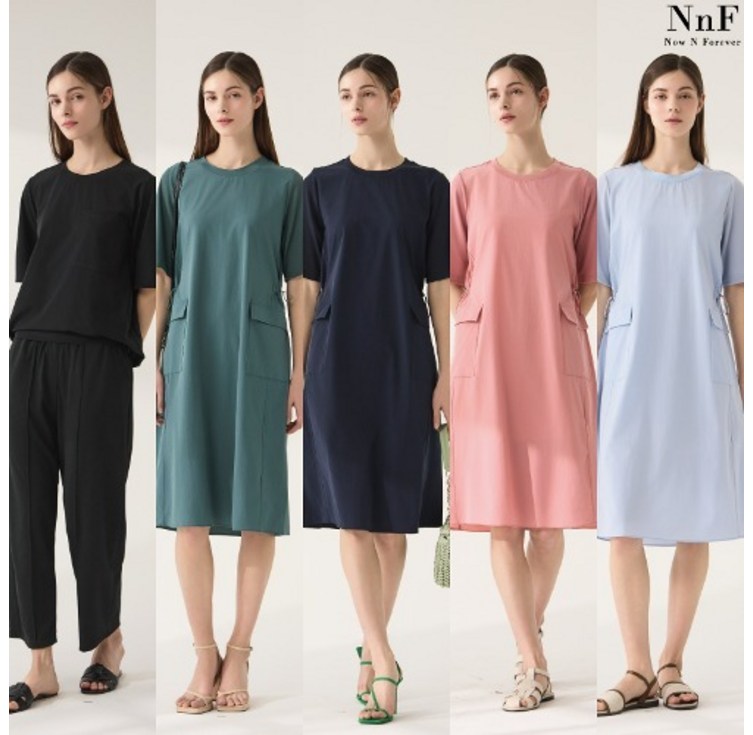 SET NNF 여성 여름 피케 원피스 상하셋업