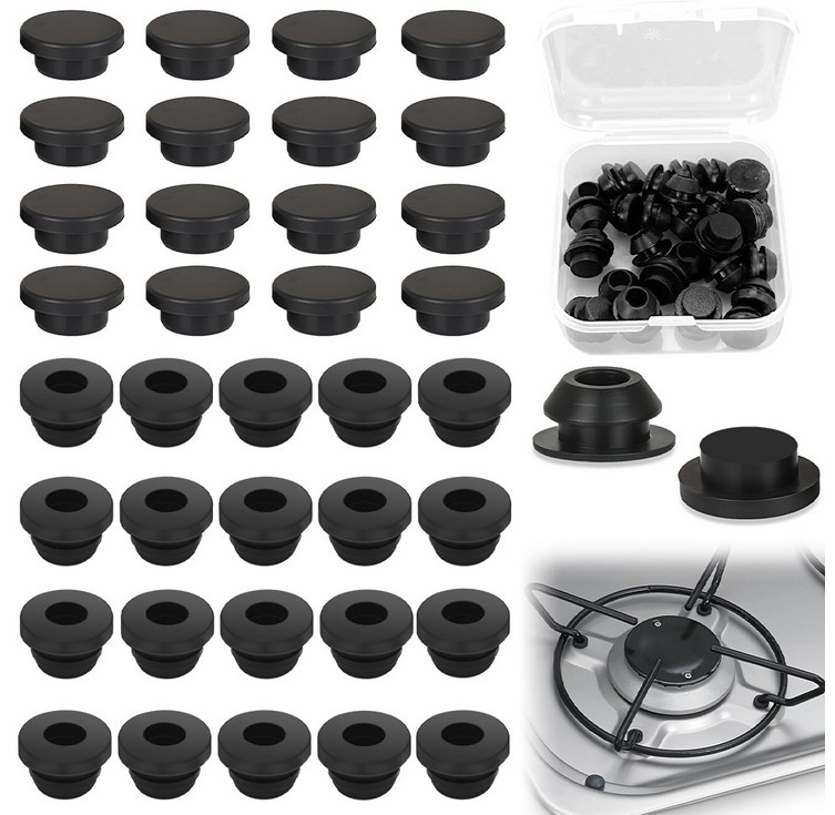 36개 고무 플러그 5mm 실리콘 스냅인 잠금 구멍 플러그, 실리콘 고무 구멍 플러그, 실리콘 잠금 구멍 플러그 솔리더,도메틱 Smev Thetford와 호환되는 보호 고무 플러그