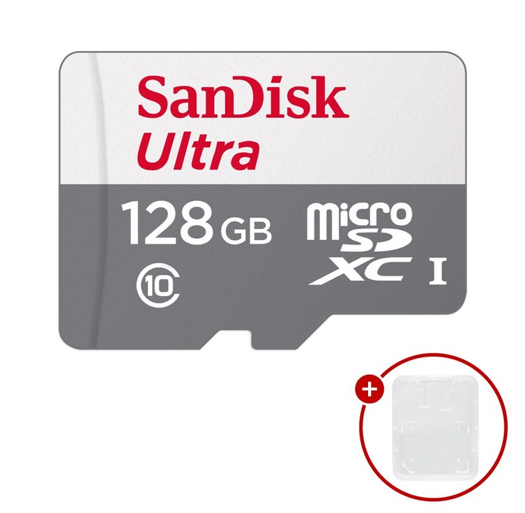샌디스크 마이크로SD카드 울트라 SDSQUNR128GB SD카드 케이스