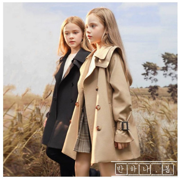 반하나봄 2023FW 신상 여아 프리미엄 레이디 트렌치 코트 초등 나들이룩 등원룩 주니어 가을 자켓 코트