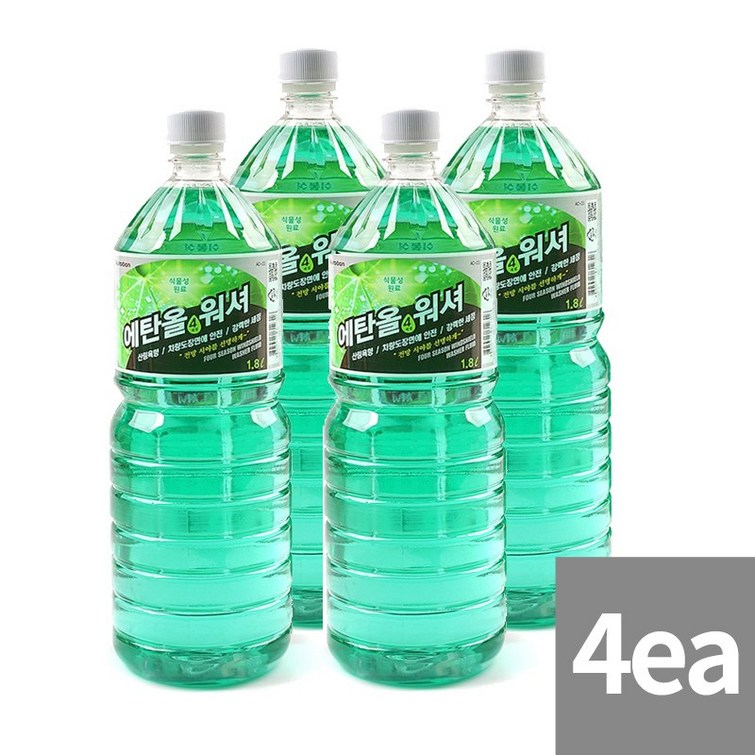 오토반 사계절 에탄올 워셔액, 4개, 1.8L